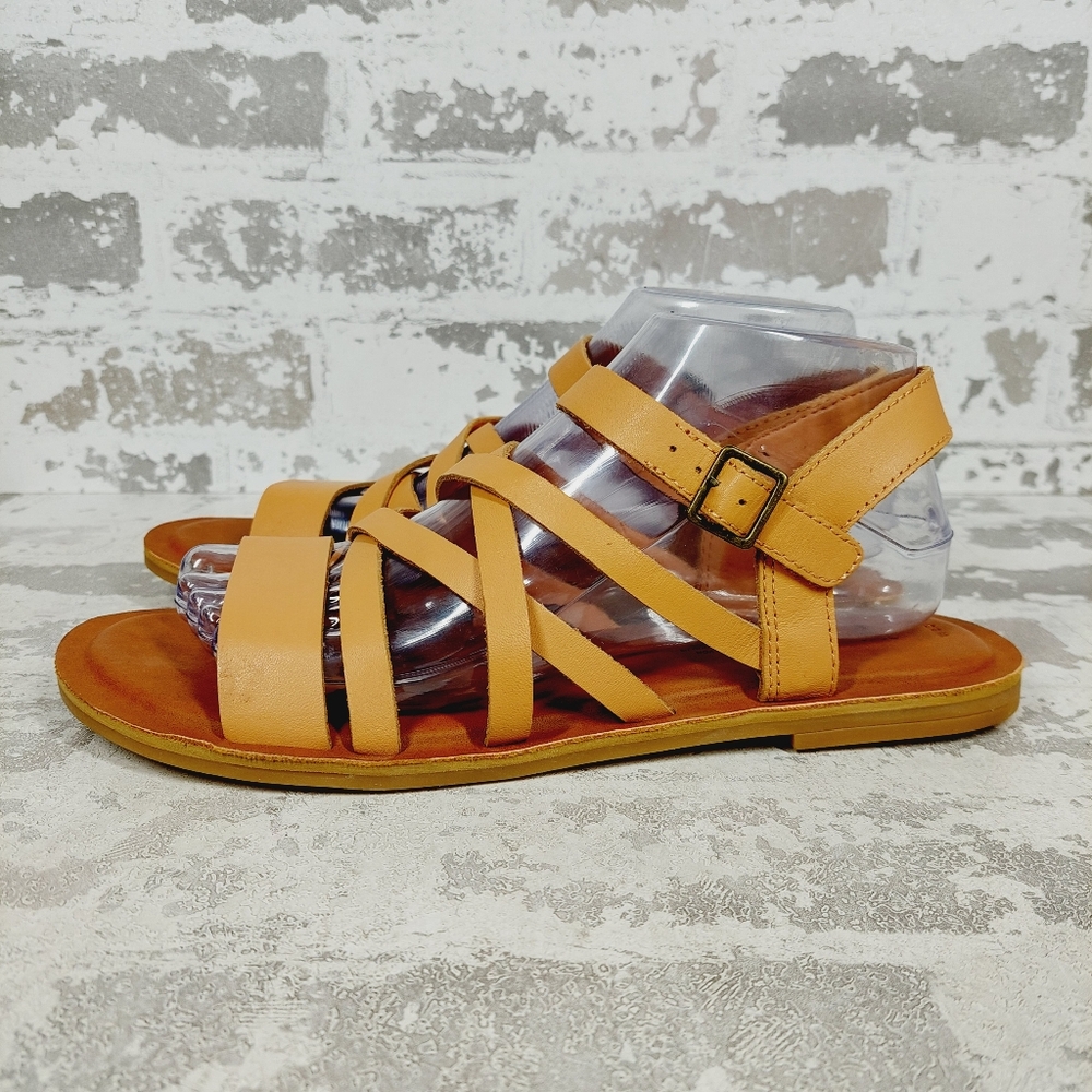 Toms Womens Strappy Sandals in Mustard Yellow